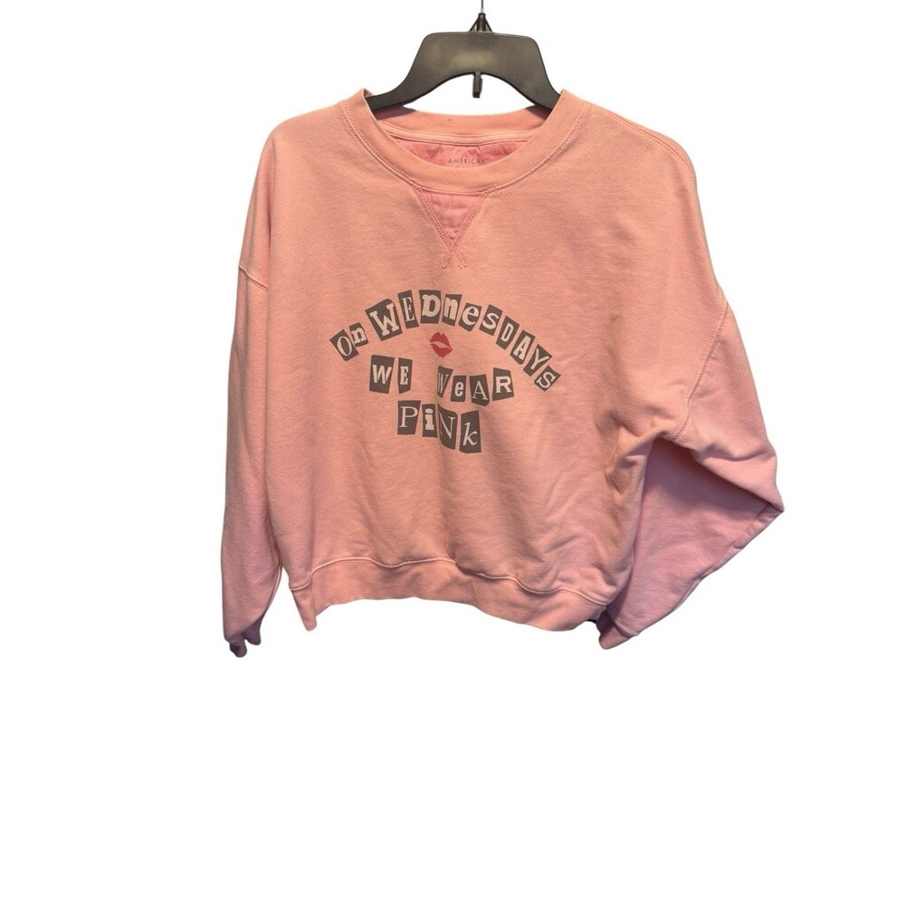 American Eagle Mean Girls Crew Neck Sweatshirt Size M on Wednesdays We Wear Pink